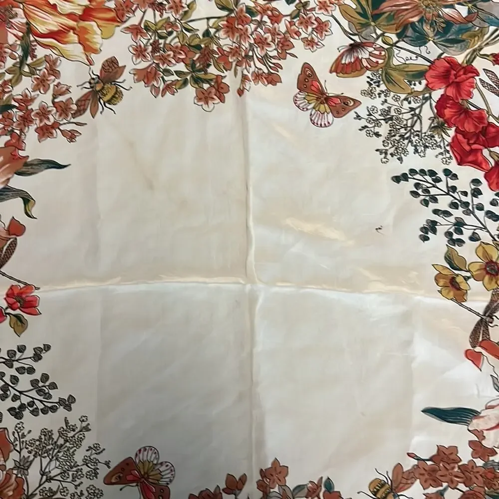 Pierre Cardin Floral Scarf Boho Lightweight Squared